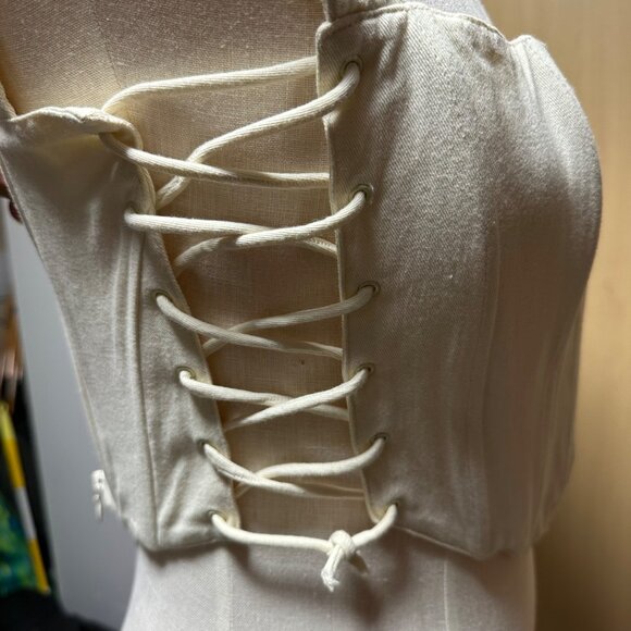 Danielle Guizio Classic Fitted Corset Vanilla Ice  Side Closure S - Picture 9 of 12